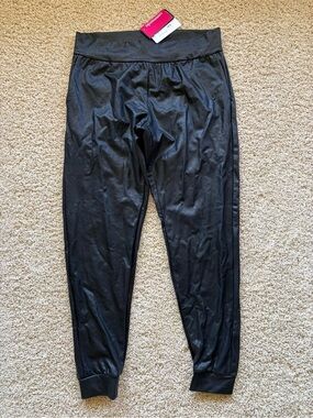 Commando Faux Leather Jogger Pants‎ Black Size Large NWT